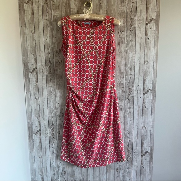 J. McLaughlin Red Ruched Sheath Dress Medium - Picture 1 of 3